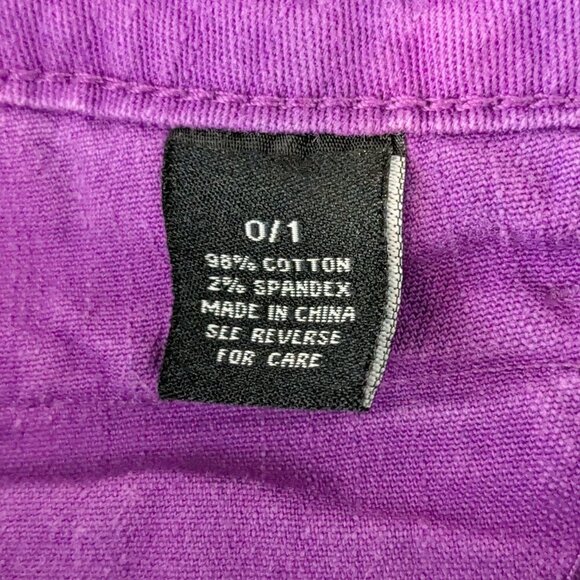 RUE 21 Purple Stretchy Denim Low-Rise Skinny Jeans; Zippers; Size 0/1 - Picture 5 of 5